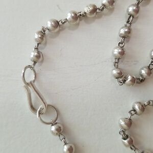 Silver Metal Beaded Necklace Chain